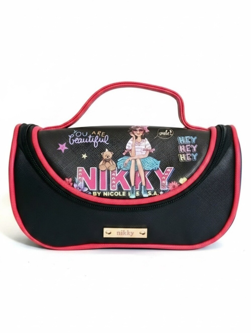 Nikky by Nicole Lee "Eye-Contact" Cosmetic Bag Makeup Toiletry Travel Organizer